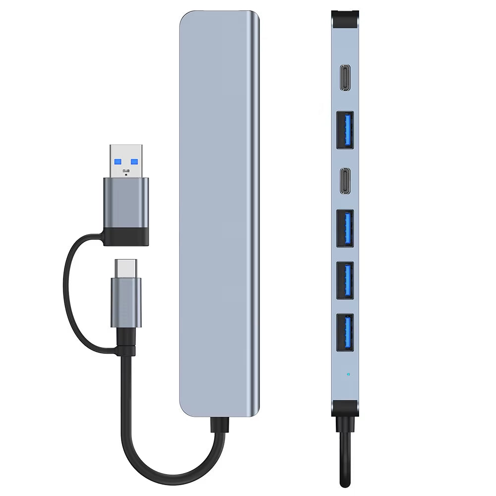 USB C Hub USB Hub 3.0, VIENON Aluminum 7 in 1 USB Extender, USB Splitter with 1 X USB 3.0, 4 X USB 2.0 and 2 X USB C Ports